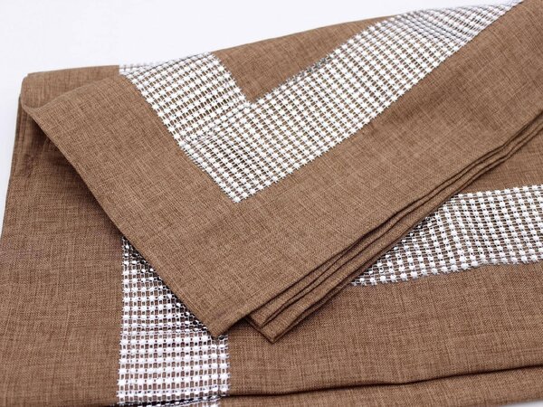 Blanco Raya Tovaglia 12 posti con Bordo elegante di Strass colore Dark Brown - New Diamond
