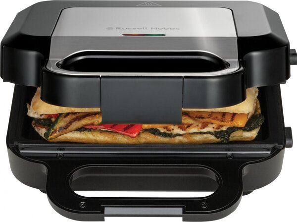 Russell Hobbs Tostiera Potenza 750W con Piedini Antiscivolo e Piastre rimovibili colore Nero Inox - 26810-56