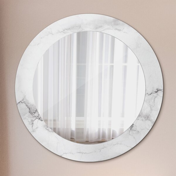 Specchio rotondo stampato Marmo bianco fi 60 cm
