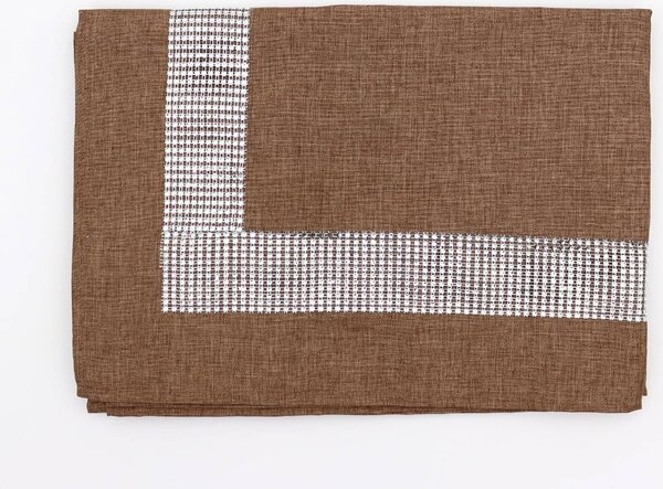 Blanco Raya Tovaglia 12 posti con Bordo elegante di Strass colore Dark Brown - New Diamond