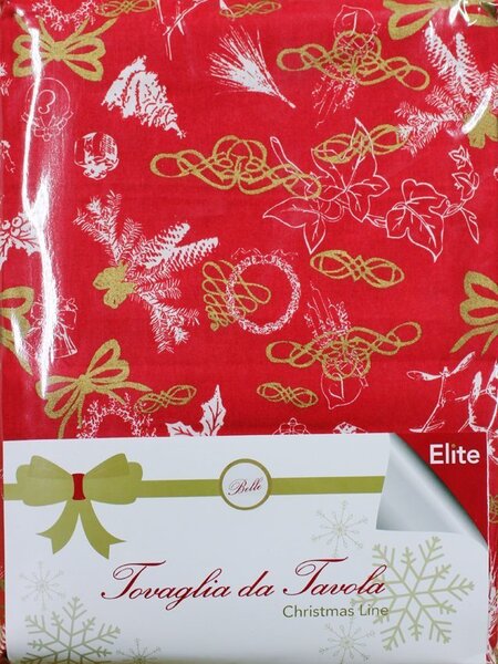 Elite Tovaglia Natalizia 100% Cotone per Tavolo rettangolare 140x180 cm con Fantasia stampata - 281513 Belle