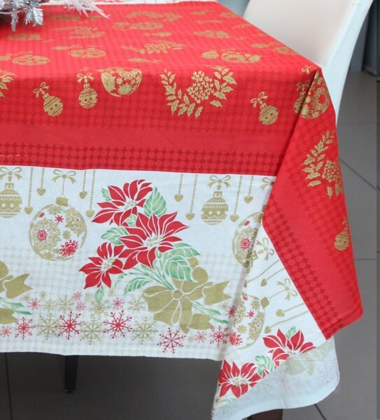 Elite Tovaglia Natalizia 100% Cotone per Tavolo rettangolare 140x180 cm con Fantasia stampata - 281513 Stella