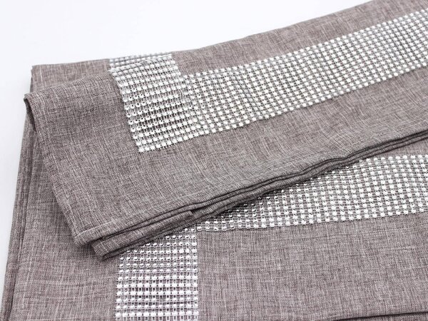 Blanco Raya Tovaglia 12 posti con Bordo elegante di Strass colore Light Brown - New Diamond
