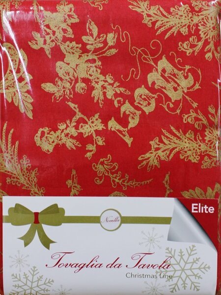 Elite Tovaglia Natalizia 100% Cotone per Tavolo rettangolare 140x180 cm con Fantasia stampata - 281513 Novella