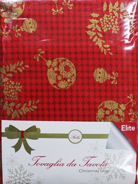 Elite Tovaglia Natalizia 100% Cotone per Tavolo rettangolare 140x180 cm con Fantasia stampata - 281513 Stella