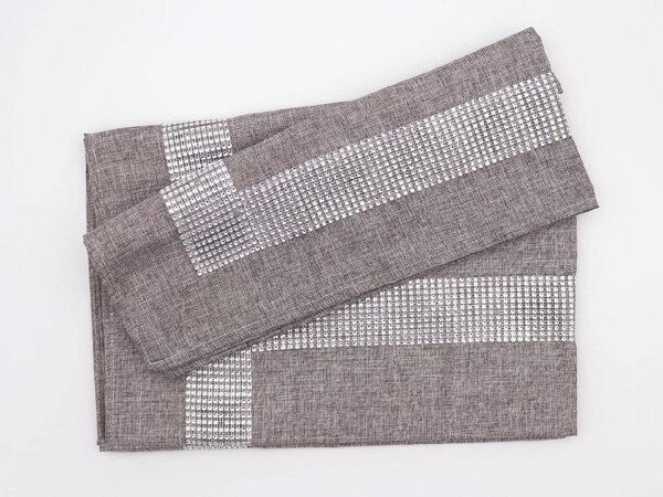 Blanco Raya Tovaglia 12 posti con Bordo elegante di Strass colore Light Brown - New Diamond