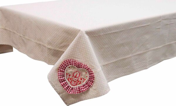 Blanco Raya Tovaglia Natalizia 6 posti 140x180 cm in Tela grezza con Ricami - SD165753