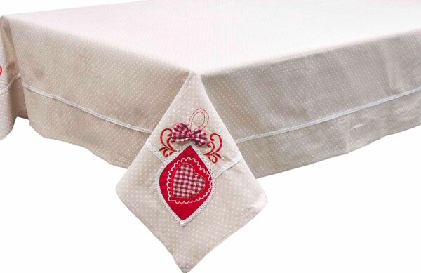 Blanco Raya Tovaglia Natalizia 6 posti 140x180 cm in Tela grezza con Ricami - SD165755