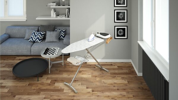 Asse da Stiro da Stiro TURBO piano di stiratura IN ALLUMINIO 120x44 cm - peso 8 kg 6 posizioni chiusa ingombra solo 9 cm, min 71 max 95 regolabile Made in italy