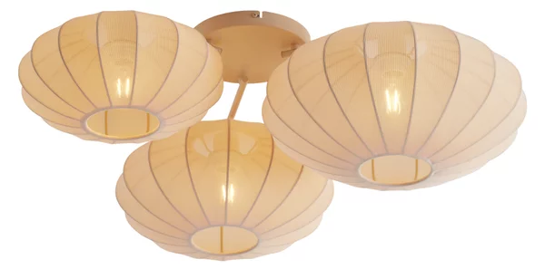 Plafoniera Japandi beige a 3 luci - Multi Bida