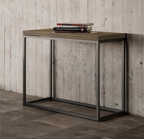 Consolle Apribile a Libro ed Allungabile NORDICA LIBRA 90x45xh 80 cm Aperta 90x90x h78 cm telaio colore Antracite piano Noce