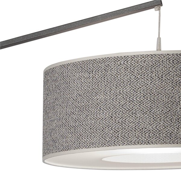 Lampada piantana da Terra Struttura in acciaio verniciato antracite DOMINO Dimensioni 190xh 220 cm - 21,5 kg Paralume Colore tessuto Scuro