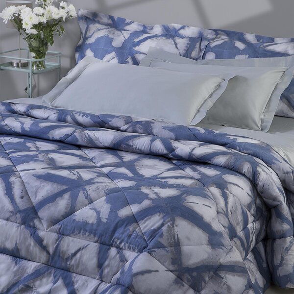 Trapunta In Percalle Shibori 180X270 Emporium Geometrico Bluette Caleffi