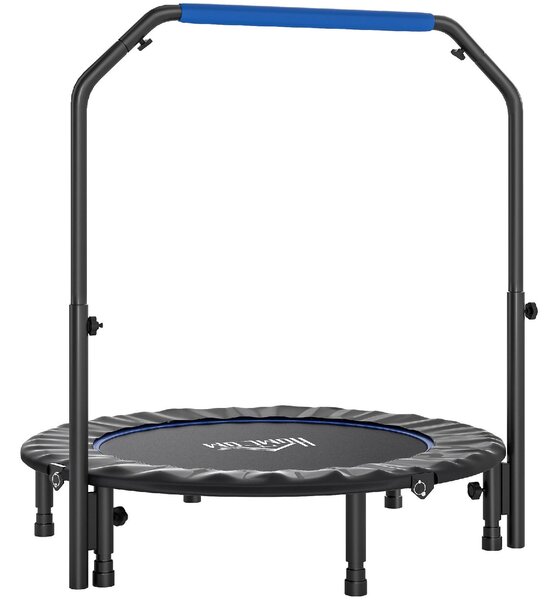 DecHome Trampolino Fitness 114 cm Pieghevole con Manubrio Regolabile in Altezza colore Blu e Nero