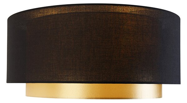 Plafoniera moderna nera con oro 50 cm 3 luci - Drum Duo
