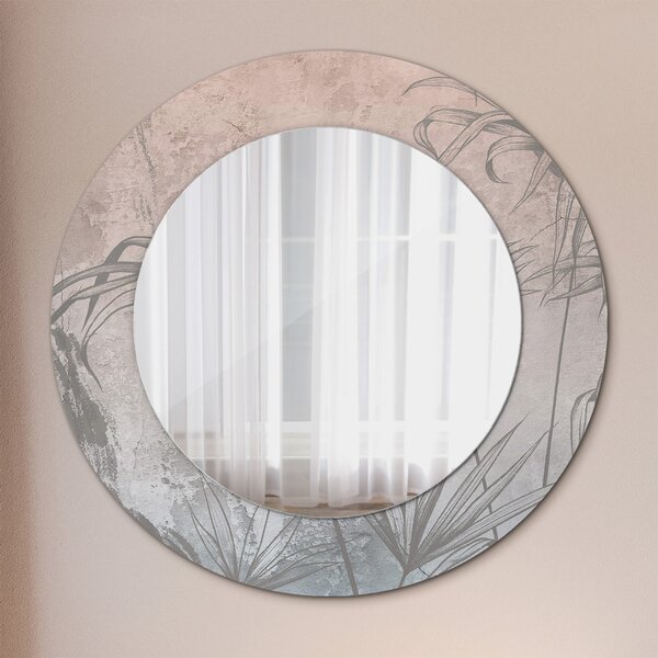 Specchio tondo con decoro Fiori tropicali fi 50 cm