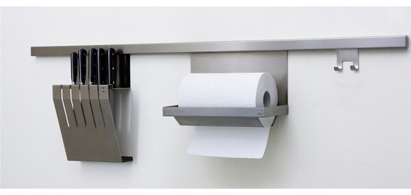 Portascottex, Portarotolo orizzontale inox 18/10 AISI 304 30x15xh21 cm APPLICABILE alla Barra sotto pensile CHIARA inox satinato