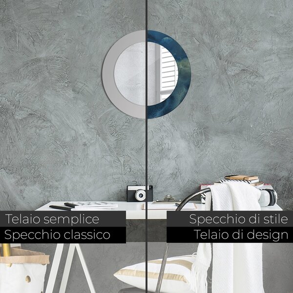 Specchio rotondo cornice con stampa Onyx di marmo fi 50 cm