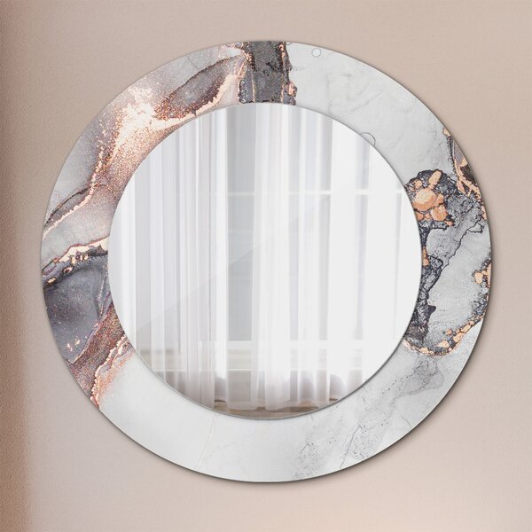 Specchio tondo con decoro Fluido astratto fi 50 cm
