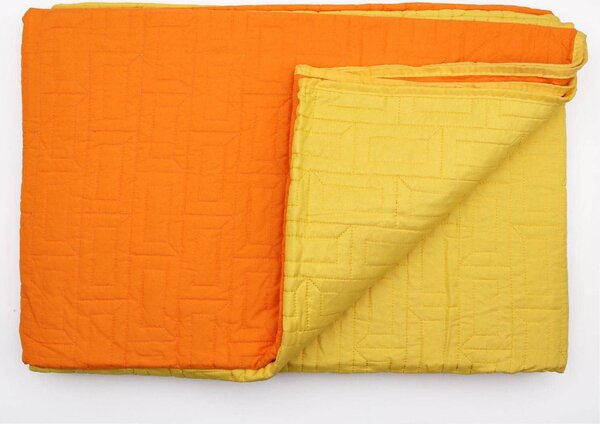 Blanco Raya Trapunta Mezza Stagione Singolo in Poliestere Tinta unita Double face colore Giallo - Brick