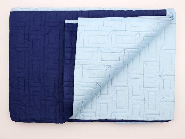 Blanco Raya Trapunta Mezza Stagione Una Piazza e Mezza in Poliestere Tinta unita Double face colore Azzurro - Brick