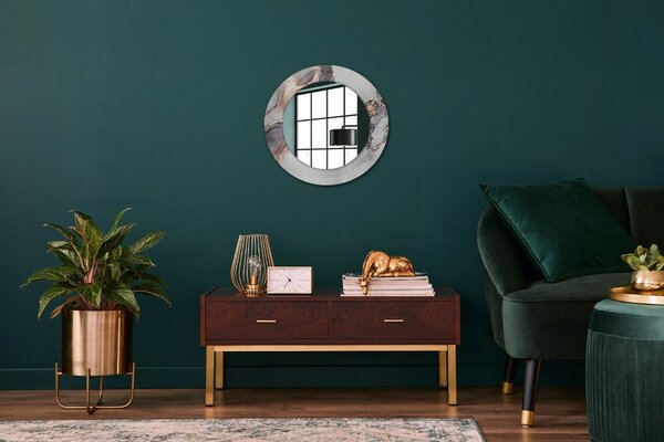 Specchio tondo con decoro Fluido astratto fi 50 cm