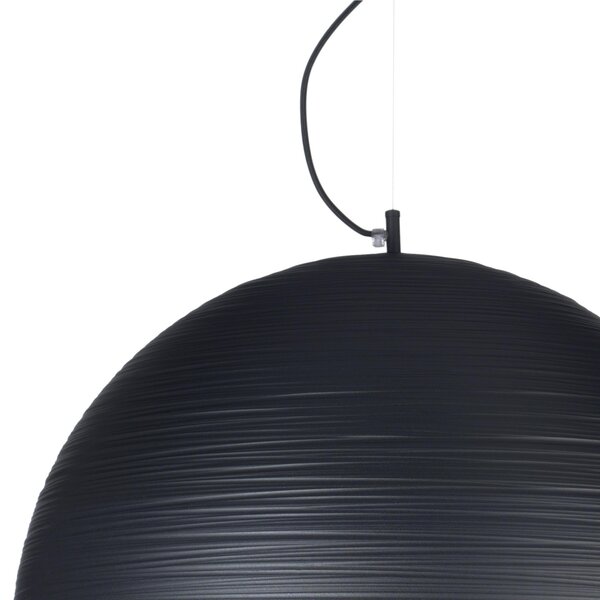 Lampada a Sospensione 3 Luce Struttura mezza sfera BIG in Alluminio Diametro 100xh 50 cm E27 3 x Max 100 Watt 8,5 kg colore Nero verniciato
