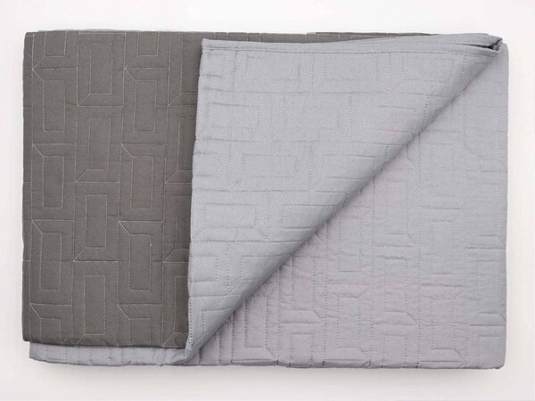Blanco Raya Trapunta Mezza Stagione Singolo in Poliestere Tinta unita Double face colore Grigio - Brick