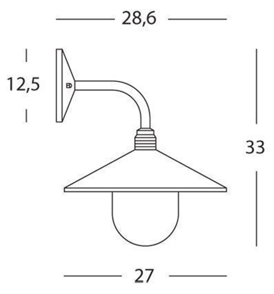 Applique in pressofusione di alluminio SPECTRE Grande Diffusori in vetro trasparente. 27x28,6x h 33 cm Altezza max lampada: 105mm. Alimentazione 230 V ~ 50 Hz CORTEN