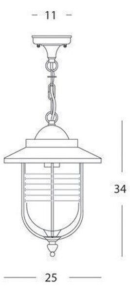Lampada da giardino in pressofusione di alluminio Grande Altezza 185 mm Attacco Lampada E 100 W Diffusore in termoplastico trasparente
