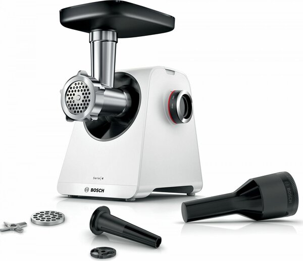 Bosch Tritacarne Elettrico Potenza Blocco Motore 1900W colore Bianco MultiPower serie 4 - MFWS420W