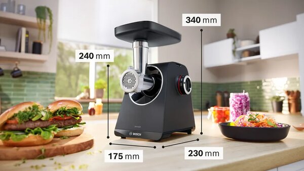 Bosch Tritacarne Elettrico Potenza 500 Watt 2 Velocit colore Nero - MFWS430B MultiPower Series 4