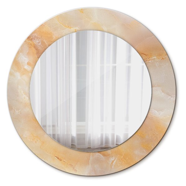 Specchio rotondo stampato Onyx di marmo fi 50 cm