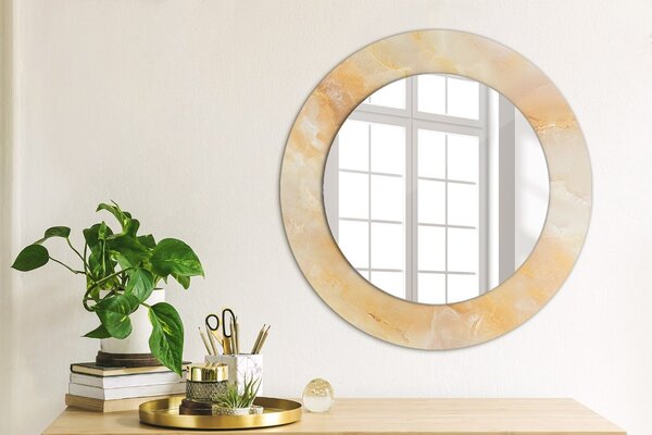 Specchio rotondo stampato Onyx di marmo fi 50 cm