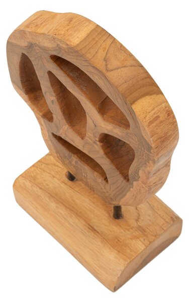 Scultura rotonda in teak riciclato, realizzata a mano, finemente intarsiata Dimensioni 18x10xh 27 CM - 0,9 kg forme tondeggianti Colore legno con venature