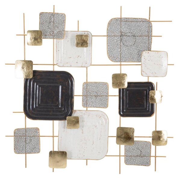 Pannello da muro in Metallo dal design Astratto CUBES 3D Forme geometriche 80x5x50 cm peso 2,60 kg multicolore metallo