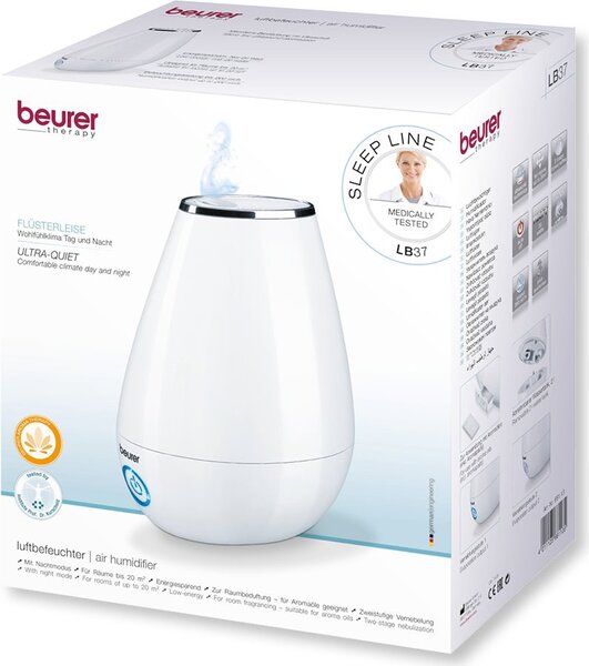 Beurer Umidificatore ad ultrasuoni Capacit 2 Litri Capacit di umidificazione 200 ml /h colore Bianco - LB 37 white