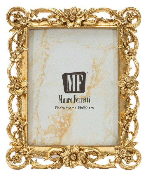 Cornice Portafoto da appoggio con cornice POLYRESIN Verticale Dimensioni 21,8x1,6xh 27.3 cm PER FOTO 15x20 cm Oro in scatola regalo