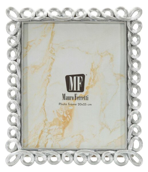 Cornice Portafoto da appoggio con cornice POLYRESIN Verticale Dimensioni 26x2,2xh 31,3 cm PER FOTO 20x25 cm Silver in scatola regalo