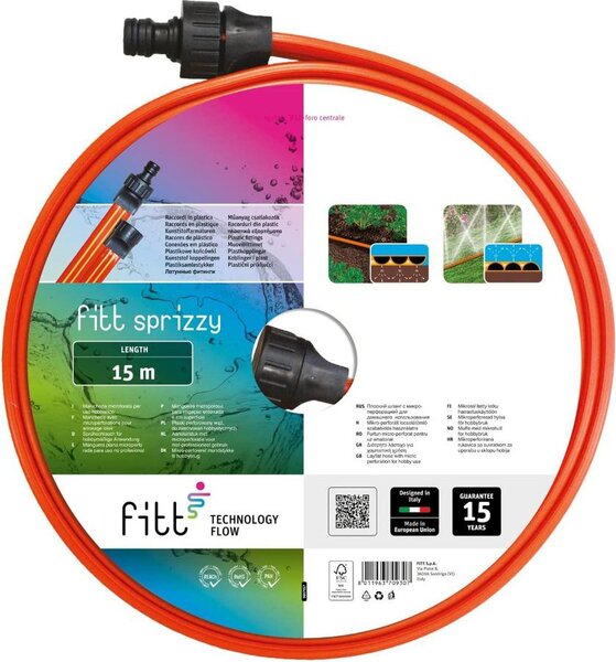 Fitt Tubo piatto flessibile triploforato SPRIZZY arancio 15 mt - 69002 00015