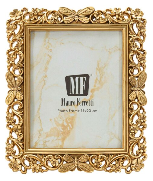 Cornice Portafoto da appoggio con cornice POLYRESIN Verticale Dimensioni 22x1,6xh 27.3 cm PER FOTO 15x20 cm Oro in scatola regalo