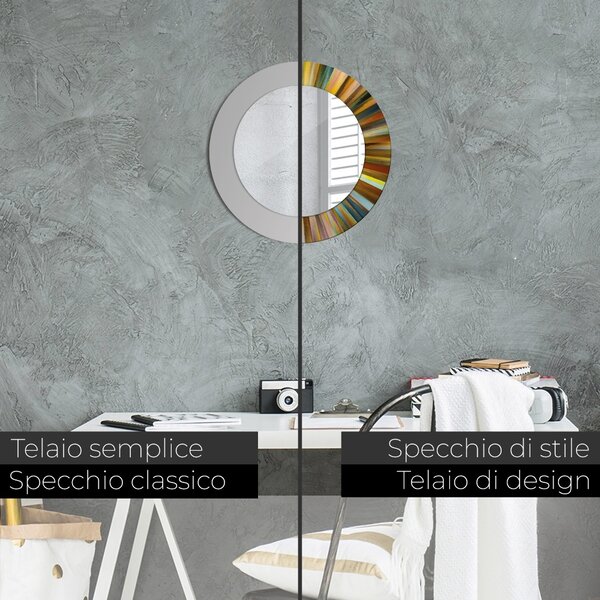 Specchio rotondo stampato Pattern radiale astratto fi 50 cm