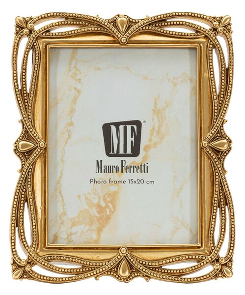 Cornice Portafoto da appoggio con cornice POLYRESIN Verticale Dimensioni 21.8x1,6xh 26.8 cm PER FOTO 15x20 cm Oro in scatola regalo
