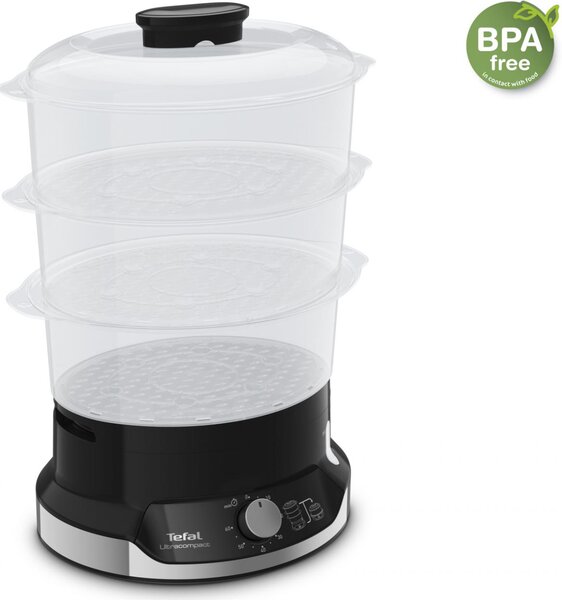 Tefal Vaporiera elettrica Cottura a Vapore Capacit 9 litri Potenza 800 watt colore Nero - VC204810 Ultracompact