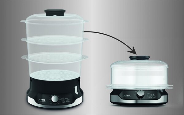 Tefal Vaporiera elettrica Cottura a Vapore Capacit 9 litri Potenza 800 watt colore Nero - VC204810 Ultracompact