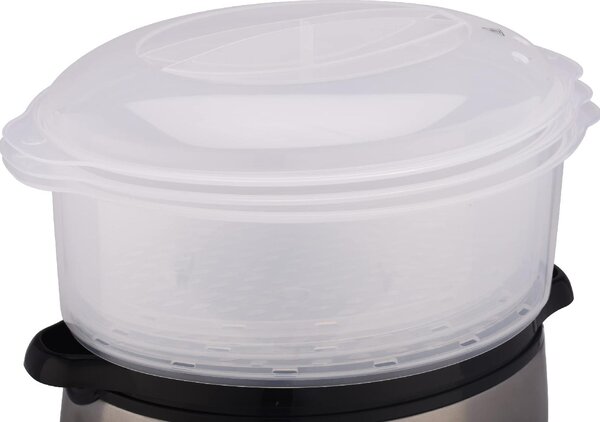 Russell Hobbs Vaporiera Elettrica Cottura a Vapore 3 cestini potenza 800 Watt Colore Nero / Acciaio inossidabile Spegnimento Automatico - 19270-56 