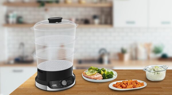 Tefal Vaporiera elettrica Cottura a Vapore Capacit 9 litri Potenza 800 watt colore Nero - VC204810 Ultracompact