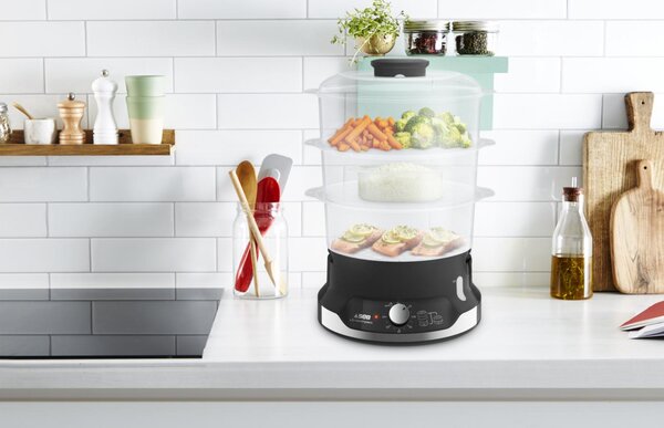Tefal Vaporiera elettrica Cottura a Vapore Capacit 9 litri Potenza 800 watt colore Nero - VC204810 Ultracompact