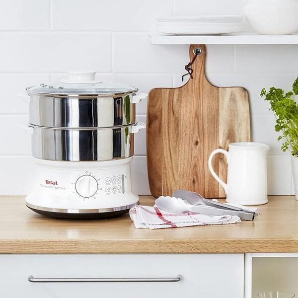 Tefal Vaporiera elettrica Cottura a vapore 2 Cestini Potenza 980 watt colore Inox - VC1451 Ultracompact
