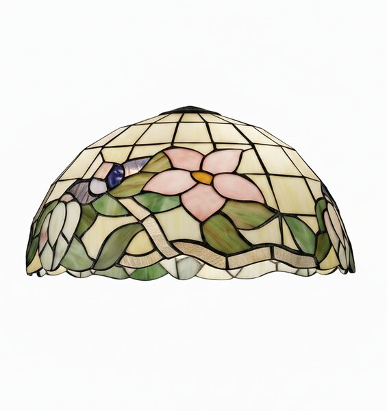 Paralume Tiffany In Vetro Decorato Multicolor D. 50Cm